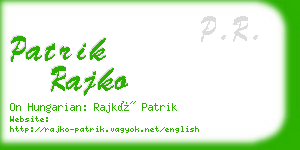 patrik rajko business card